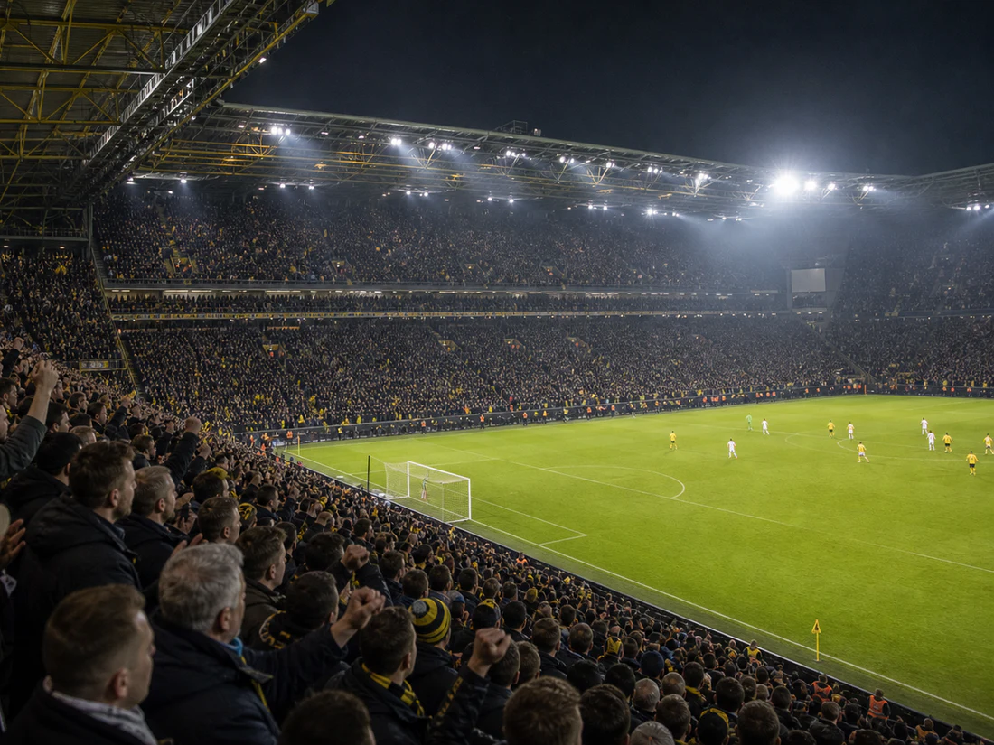 Fotbollsarena inför matchdag