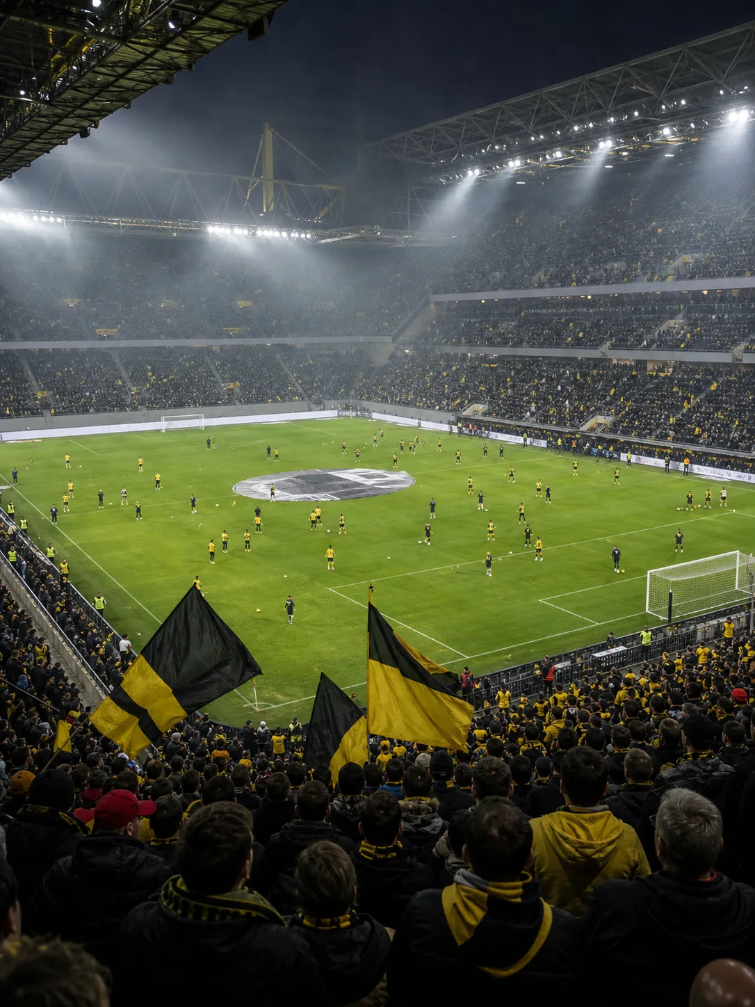 Bundesliga-arena i kvällsljus